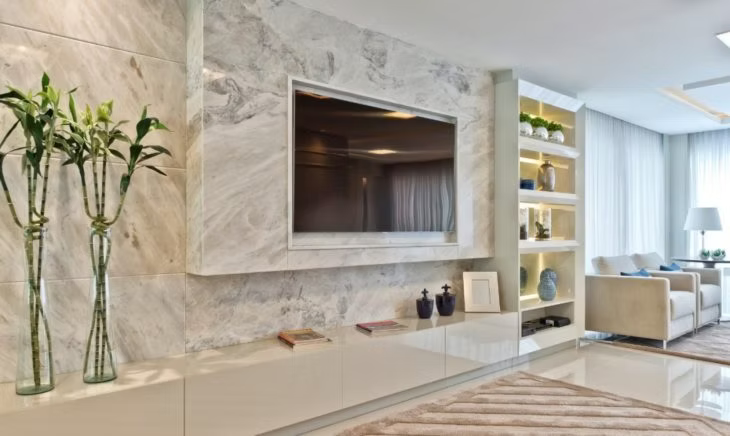 Painel em Mármore Branco Carrarinha